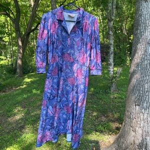 Vintage California Looks Dress | Retro | Floral | Purple | Large | L